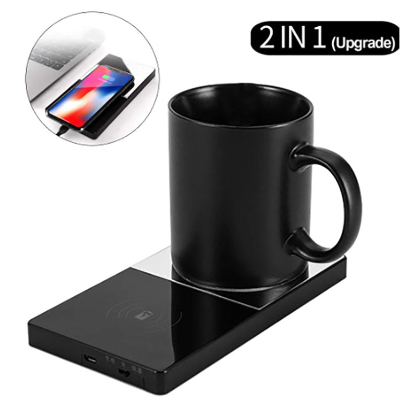 2 In 1 Coffee Mug Warmer and Wireless Charger For Home Office