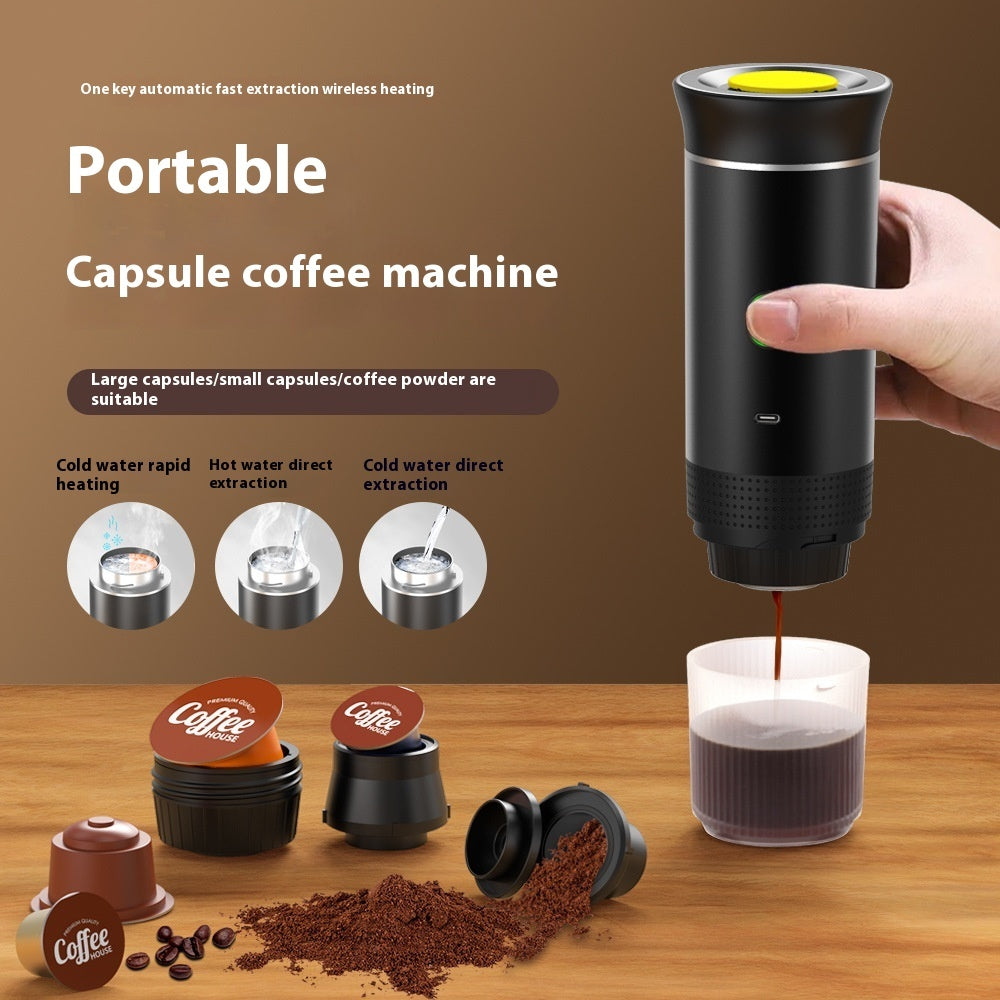 Electric Travel Coffee Capsule, 3 In 1 Espresso Portable Coffee Espresso Maker